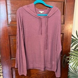 Purple Waffle Knit Hoodie